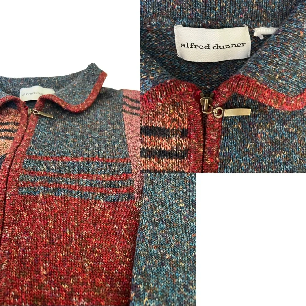 Retro Colorblock Zip Up Sweater - Picture 3 of 3